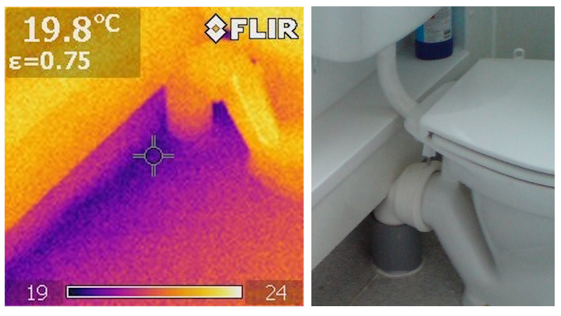 Thermal imaging of toilet