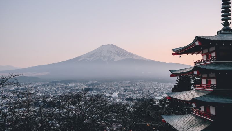 Mount Fuji and Chureido Pagoda, Japan