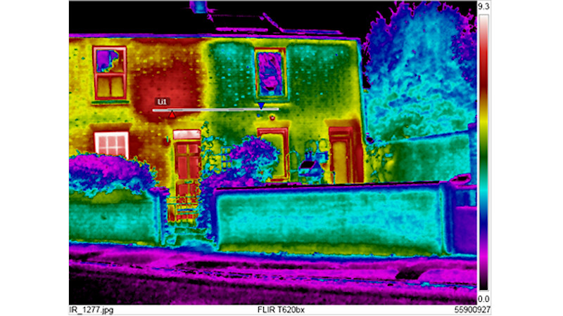 Case study house with thermal imaging