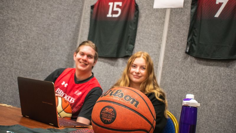 Basketball stand at the 2021 Sports Fair 