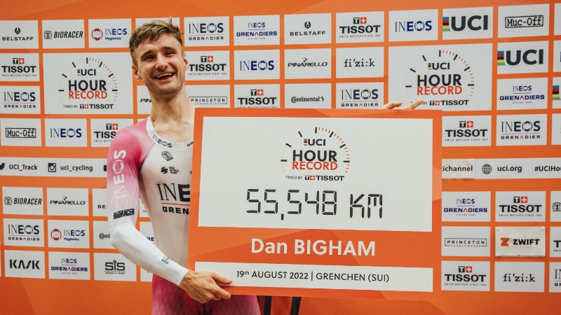 Image: Dan Bigham after having broken the world record.