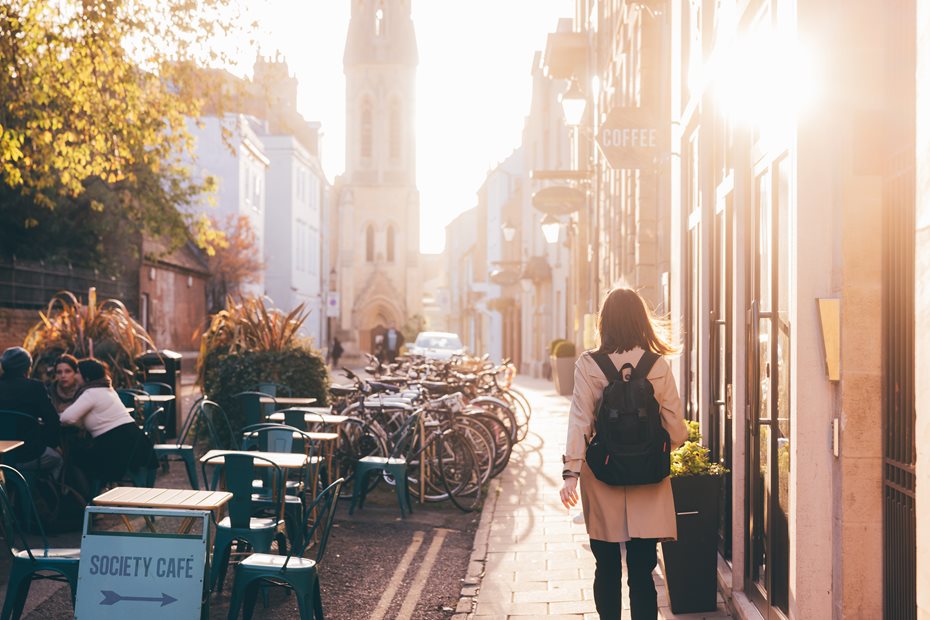 Student walking through Oxford