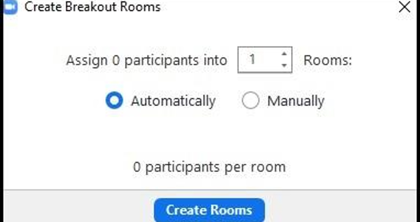 Create breakout rooms setting