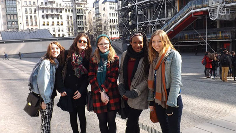 Students on a field trip to Paris