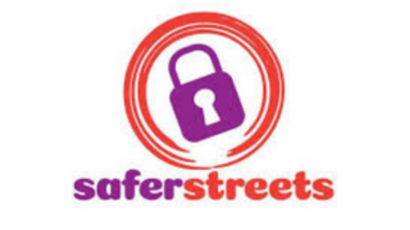 Safer Street Logo with a circle around the Padlock