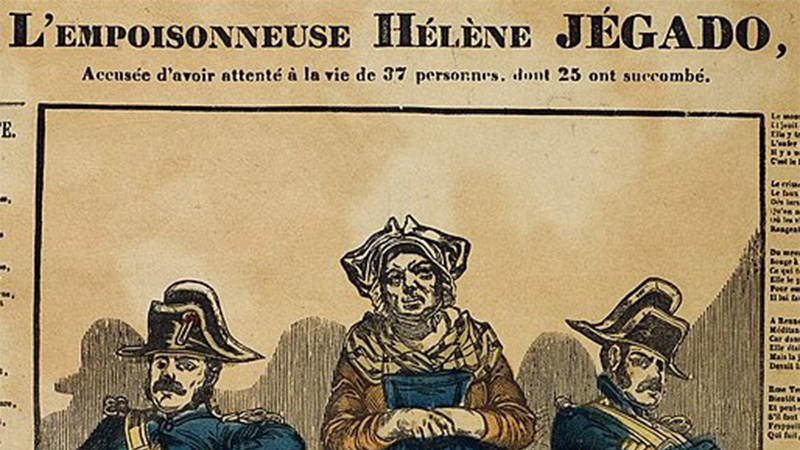 Image of a French newspaper article talking about poison