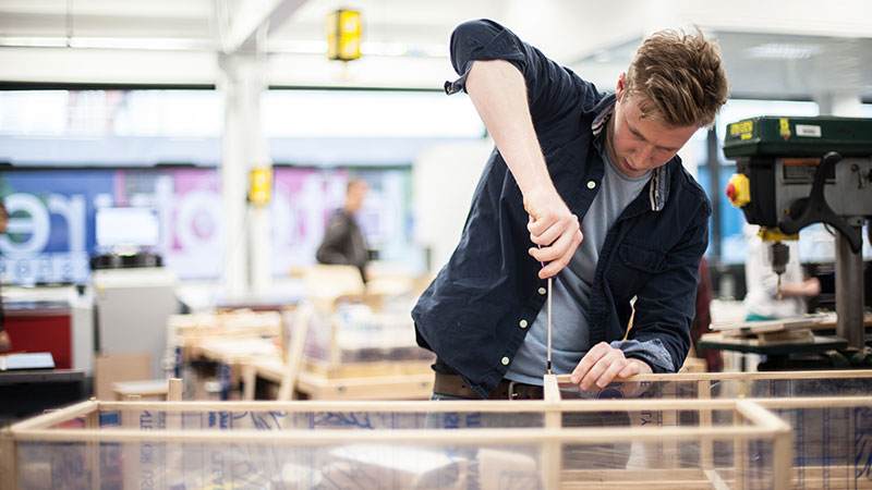 Architecture, BA (Hons), degree course student working on a project at Oxford Brookes University 