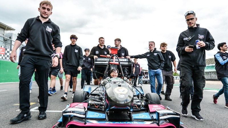 Members of Oxford Brookes Racing at Silverstone