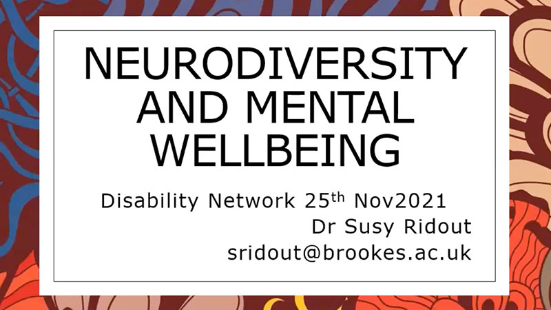 Neurodiversity and mental wellbeing