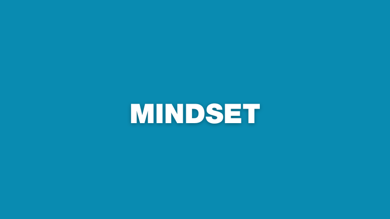 Blue background graphic with 'mindset' written on it in white