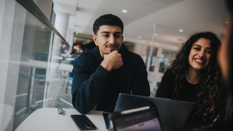 Business school students in discussion