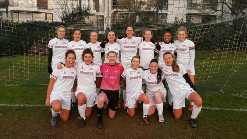 Maia as part of the Oxford Brookes Women’s Football Team