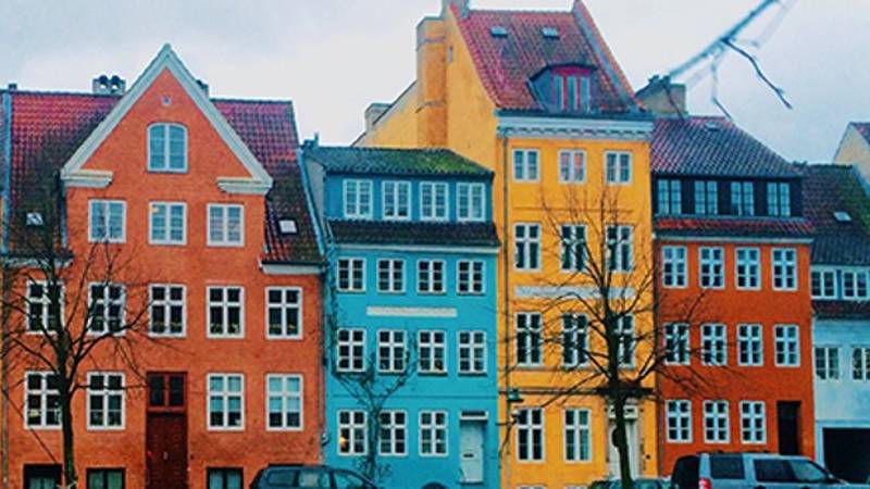 Colourful European buildings
