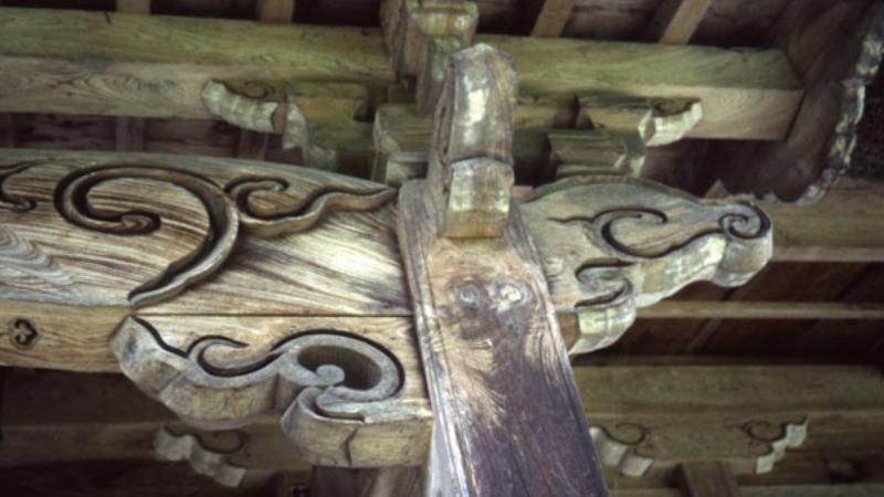 wooden post, beam and bearer, Japan