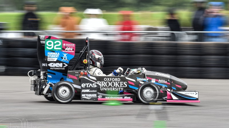 Oxford Brookes Racing car competing at Silverstone