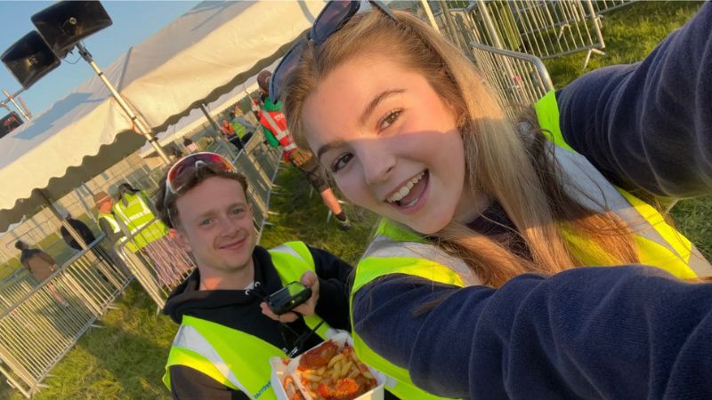Events Management students enjoying their festival work experience