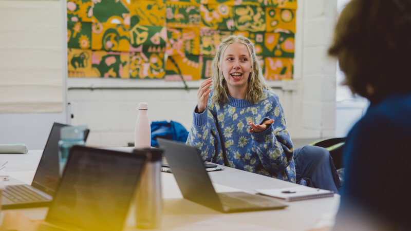 Student in disucssion with mentor