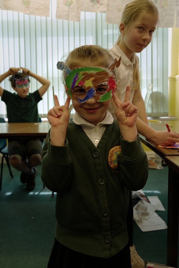 Pupil happy with her new mask