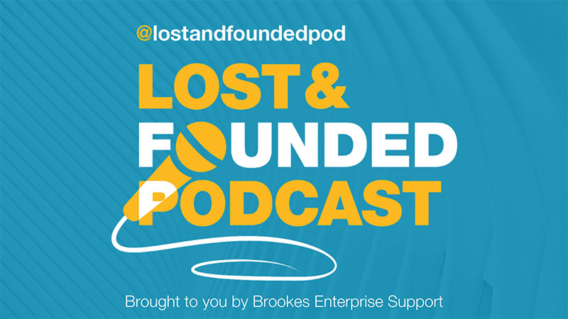 Lost and founded podcast logo