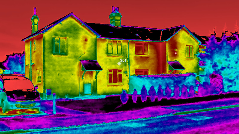 Thermal imaging of semi-detached house