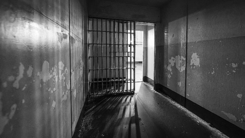 A prison corridor