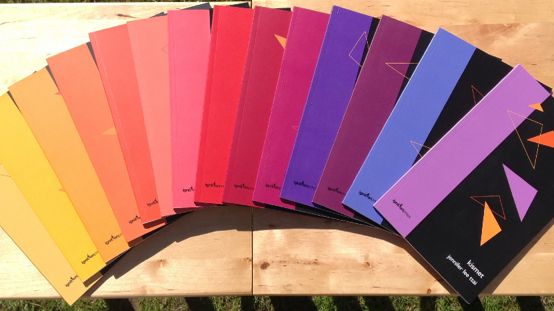 Collection of ignition press pamphlets in rainbow 