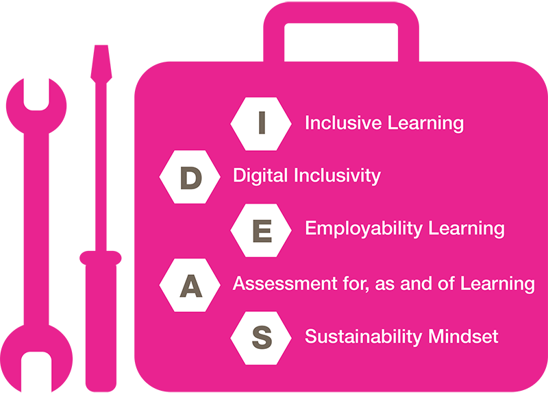 IDEAS: Inclusive learning, Digital inclusivity, Employability learning, Assessment for learning, Sustainability mindset