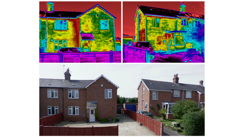 Thermal image of houses in Oxfordshire