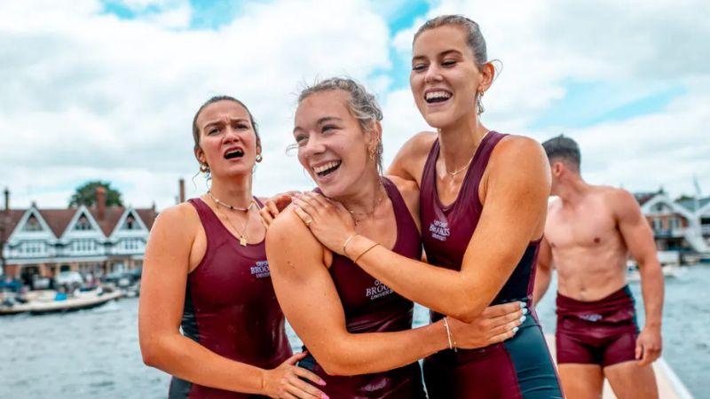 Female rowers celebrating at Henley 
