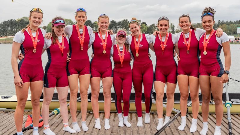 Brookes Rowing Women's VIII with their medals
