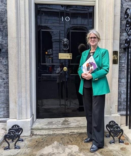 Dr Sarah Bekaert outside No 10 Downing Street