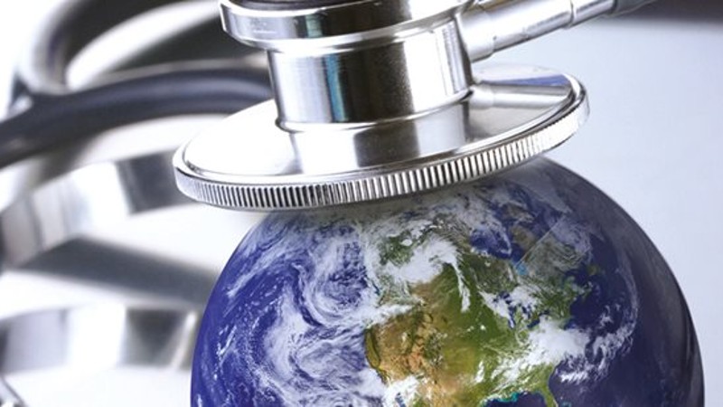 Stethoscope and and earth globe